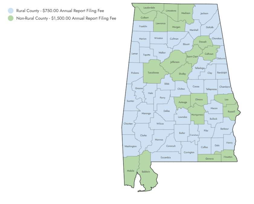 Alabama County Map
